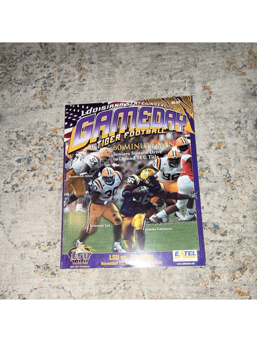 LSU Tigers vs Ole Miss Football Program Nov 23, 2002 Original Ungraded P29